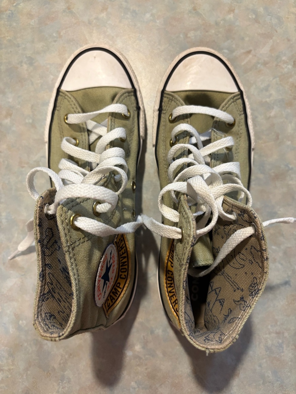 Converse Kids Olive Green High-Top Sneakers -Camp Converse, big kid size 4.